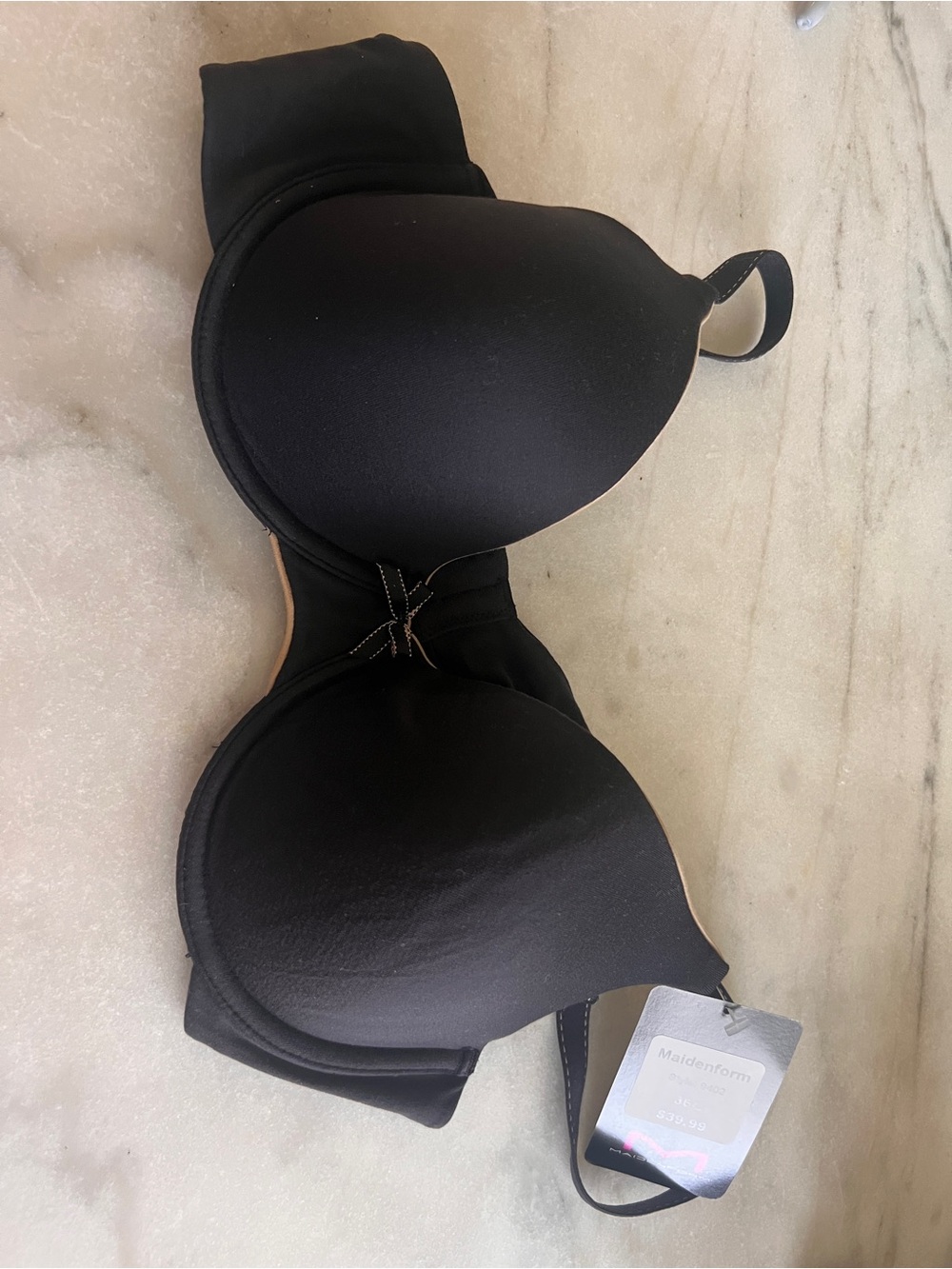 Maidenform Black T-Shirt Bra comfort devotion with Light/no Padding